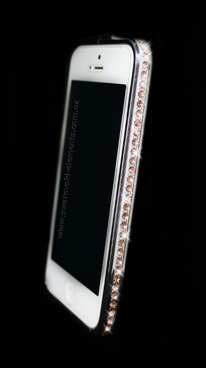 Бампер для iphone 5/5s Deluxe Crystal Diamond SILVER №2 