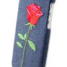 Чехол для iphone 5/5s Denim JEANS STYLE вышивка джинсовый чехол ROSE фото 2 — CRYSTAL SHOP