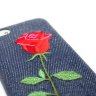Чехол для iphone 5/5s Denim JEANS STYLE вышивка джинсовый чехол ROSE фото 4 — CRYSTAL SHOP