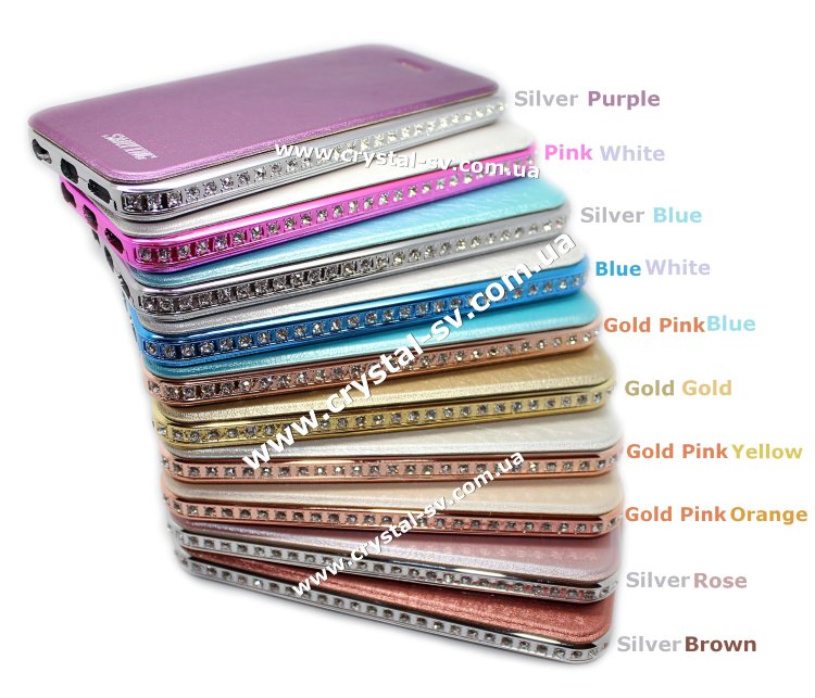 Продам кожаные оригинальные чехлы телефон Iphone 5s со стразами Elegance Style PU кожа Silver Brown — CRYSTAL SHOP