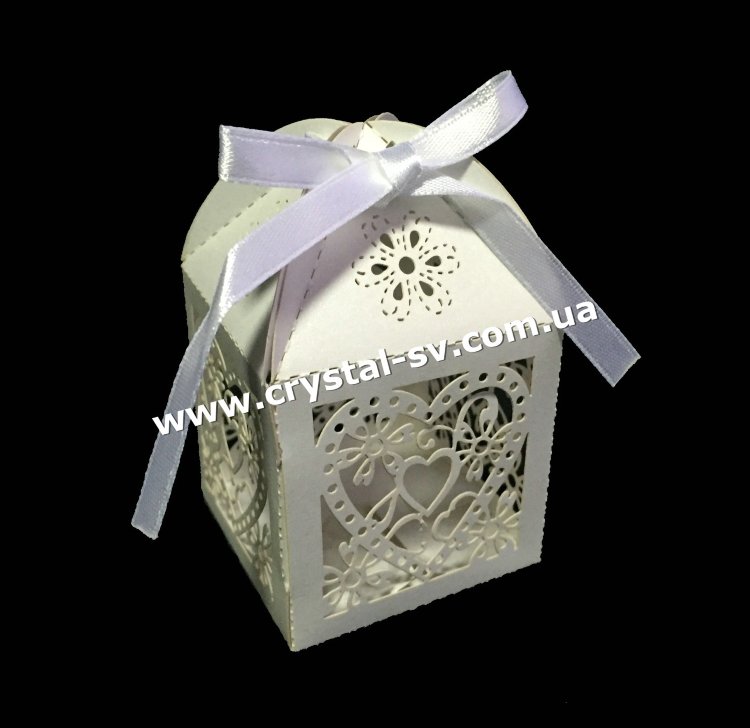 Бонбоньерка для конфет Квадратная &quot;Ажур Сердце&quot; — CRYSTAL SHOP
