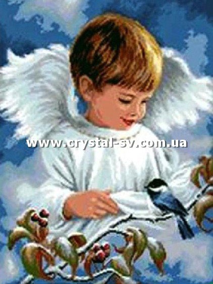 Набор алмазными стразами Рождество Ангелочек (40х30) — CRYSTAL SHOP