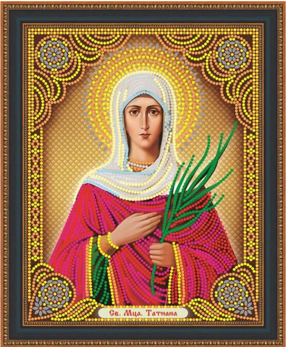 Набор алмазная мозаика круглыми стразами Икона Святая Мученица Татьяна (40х34 см) — CRYSTAL SHOP
