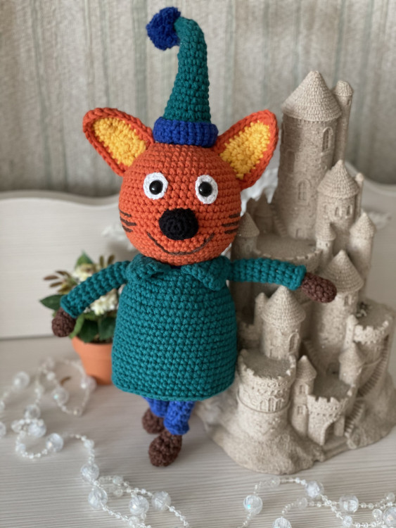 Игрушка персонаж Компот мультик Три Кота вязаная крючком — CRYSTAL SHOP