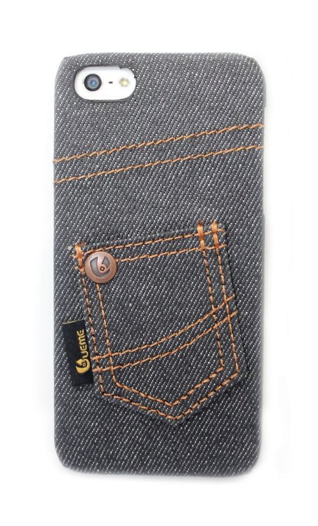 Чехлы с вышивкой для iphone 5/5s Denim JEANS STYLE джинсовый чехол нашивной карман №2 — CRYSTAL SHOP
