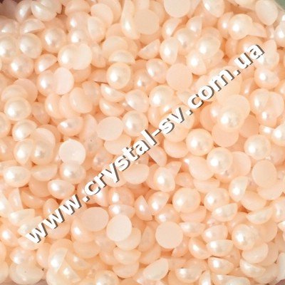 Полужемчуг акрил Персик (peach) 4 мм. Цена за 100 шт. — CRYSTAL SHOP