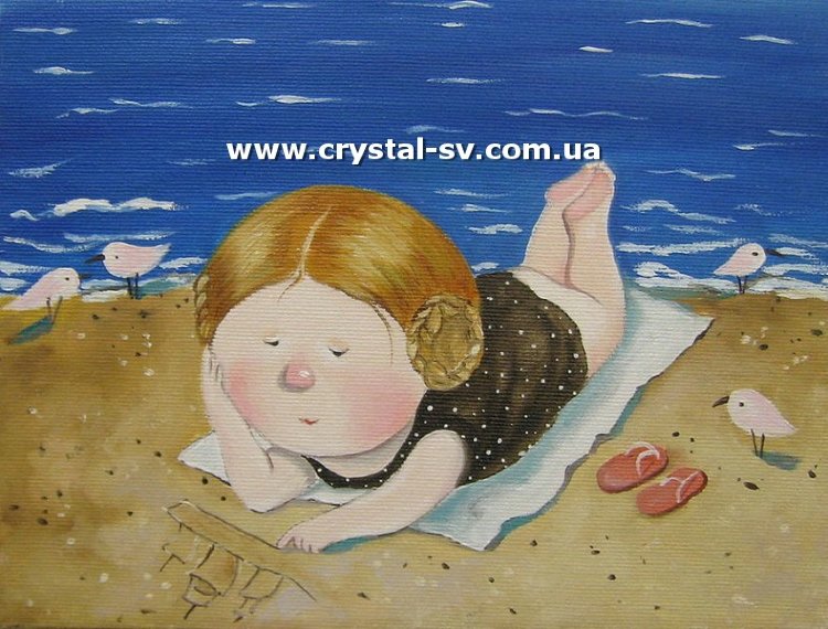 Набор рукоделия мозаика стразами Детки Влюбленное лето (40х50) — CRYSTAL SHOP