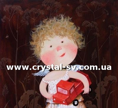 Набор алмазными стразами Детки с машинкой (40х40) — CRYSTAL SHOP