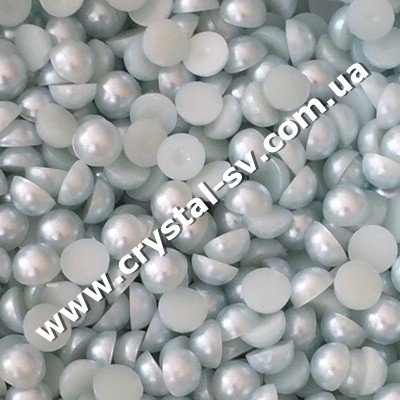 Полужемчуг акрил Светло-голубой (Light Blue) 4 мм. Цена за 100 шт. — CRYSTAL SHOP