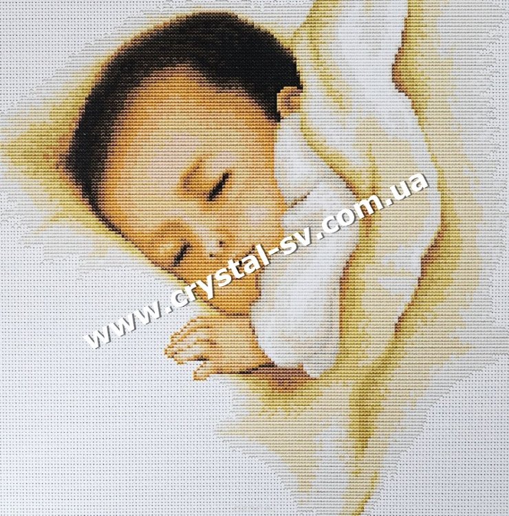 Набор мозаика стразами Вышивка малыш (30х30) — CRYSTAL SHOP