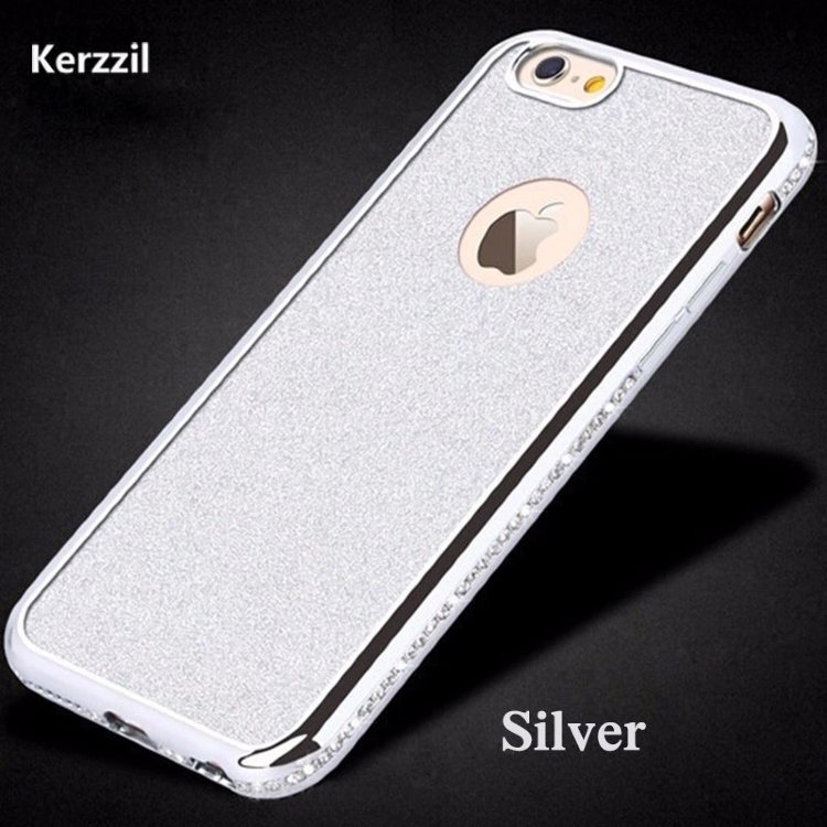 Чехол iphone 6 6s Силикон GOLDEN sumple and Luxurious SILVER — CRYSTAL SHOP