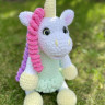 Hand Made Unicorn вязаные крючком Единорожка с гривой. Рост 52 см фото 5 — CRYSTAL SHOP