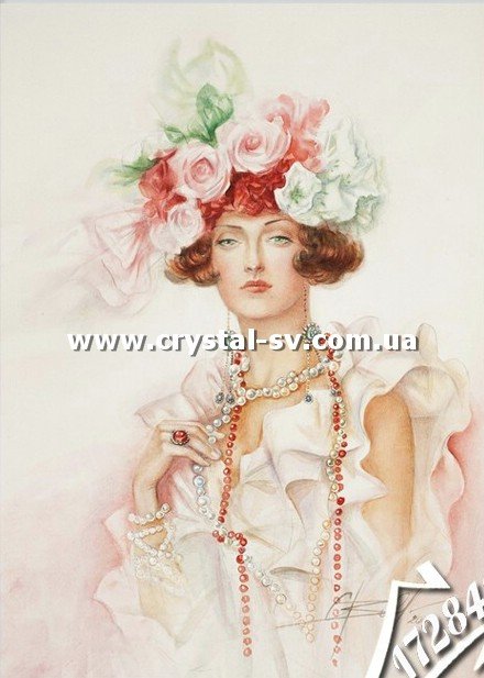 Набор алмазная мозаика стразами Барышня Мода (50х40) — CRYSTAL SHOP