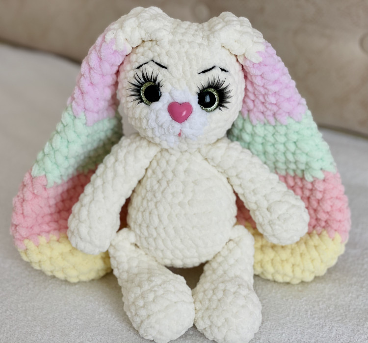 Плюшевая игрушка Радужный зайка — CRYSTAL SHOP