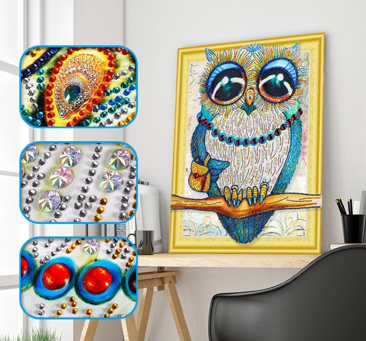 Набор алмазная мозаика специальными стразами Совушка (40х30) — CRYSTAL SHOP