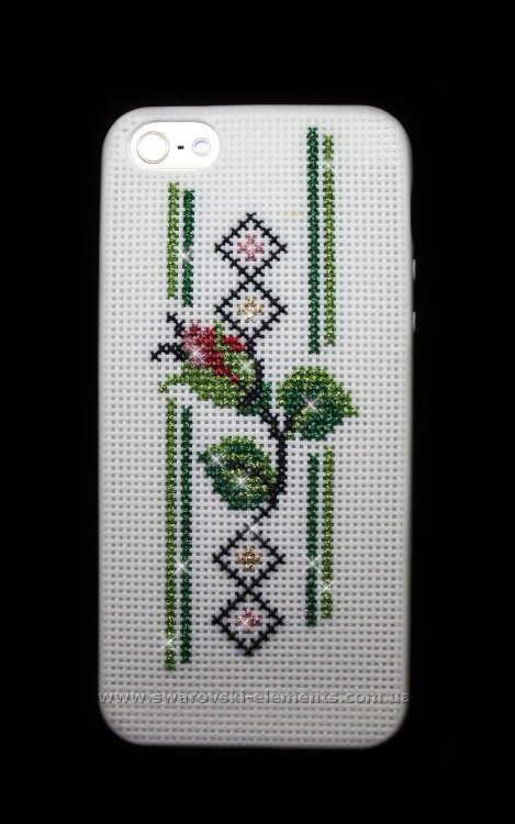 Чехол для iphone 5/5s вышивка крестом DMC нити роза — CRYSTAL SHOP