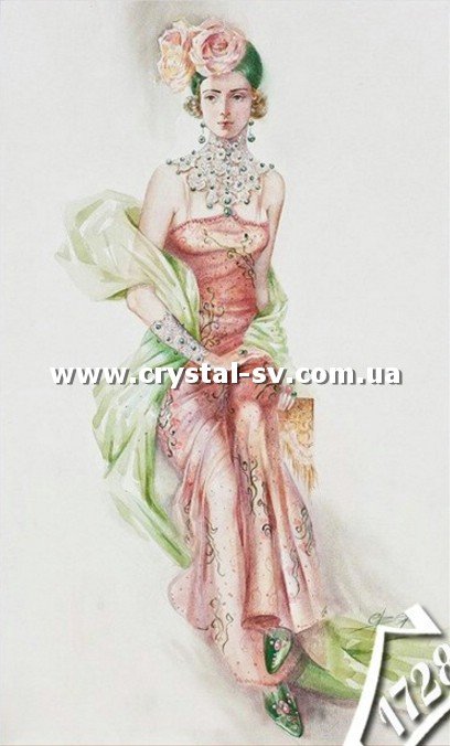 Набор алмазная мозаика стразами Барышня Светская дама (50х40) — CRYSTAL SHOP