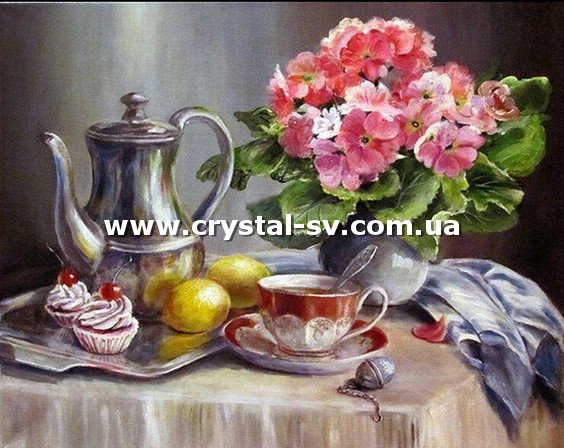 Набор алмазная мозаика стразами Торжество Гости Чаепитие (30х40) — CRYSTAL SHOP