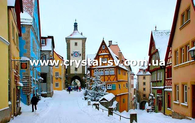 Набор мозаика камнями Красивая зима в Европе (40х60) — CRYSTAL SHOP