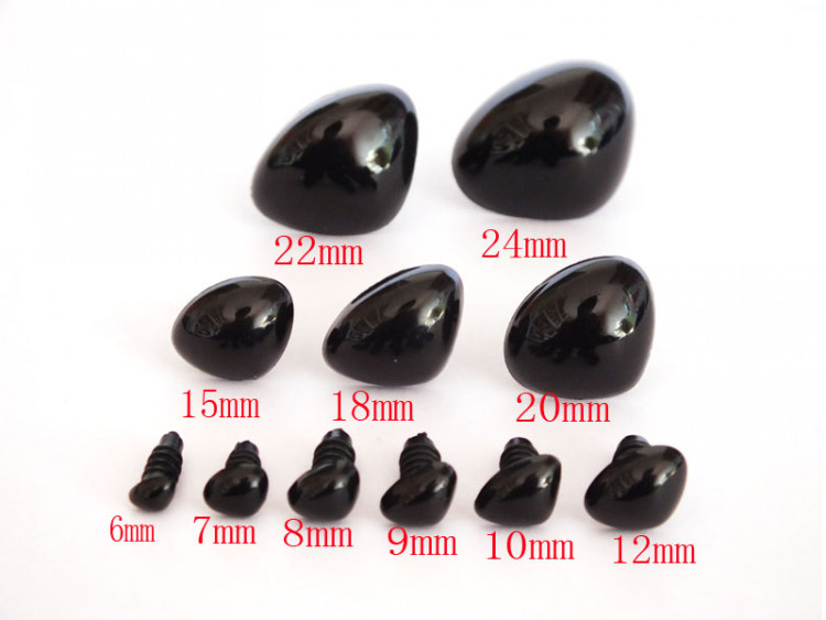 Черный носик пластиковый для игрушек 15 mm (1 шт) — CRYSTAL SHOP