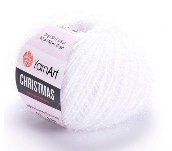 Пряжа YarnArt Christmas (ЯрнАрт Крисмас) цвет 02 (белый) — CRYSTAL SHOP