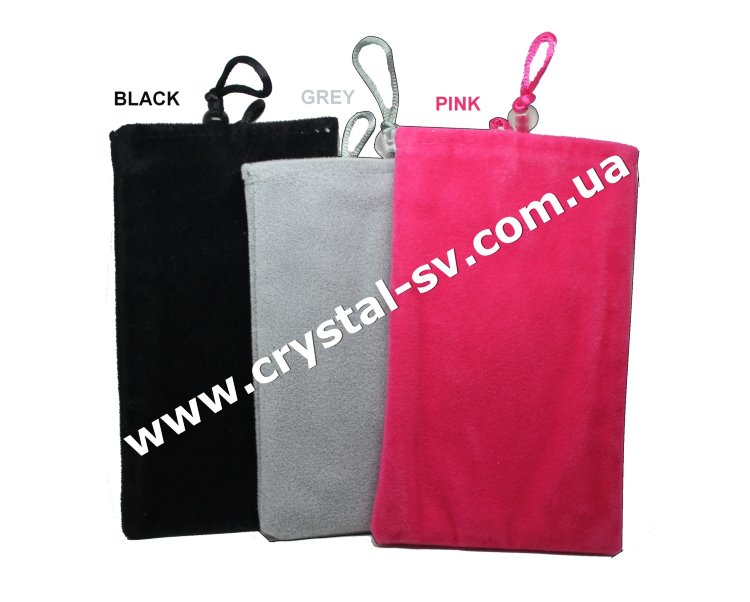 Велюр мешочек сумка 4.0 дюймов Gray — CRYSTAL SHOP