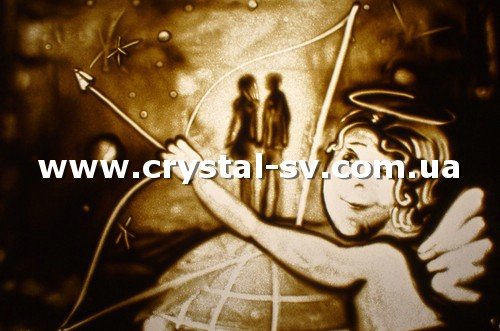 Набор алмазная мозаика стразами Песочный мотив Амур Любовь (30x45) — CRYSTAL SHOP