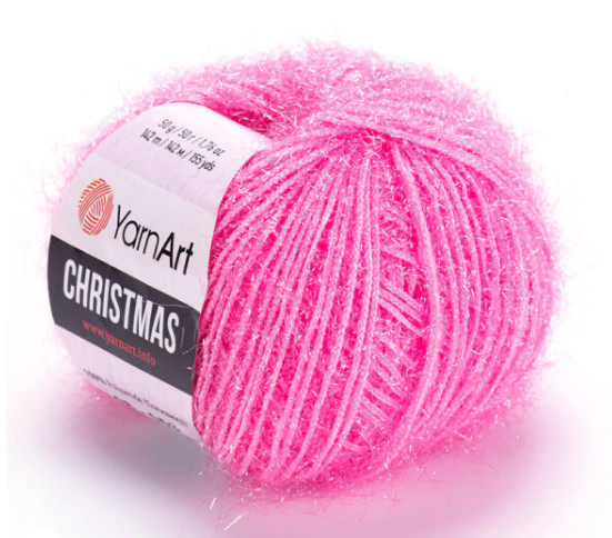 Пряжа YarnArt Christmas (ЯрнАрт Крисмас) цвет 08 (розовый) фото 1 — CRYSTAL SHOP