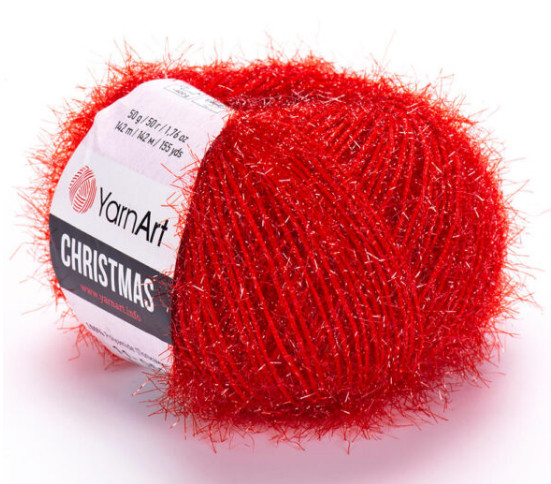 Пряжа YarnArt Christmas (ЯрнАрт Крисмас) цвет 11 (красный) — CRYSTAL SHOP