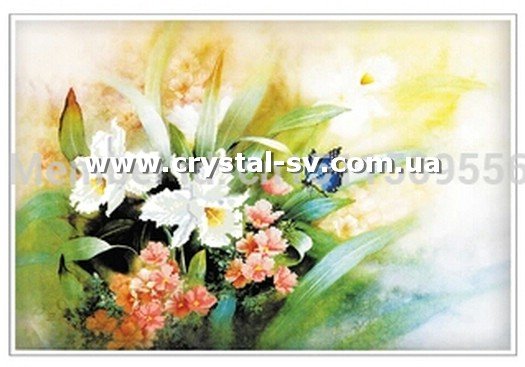 Набор алмазная мозаика стразами Цветы Букет бабочка (40х50) — CRYSTAL SHOP
