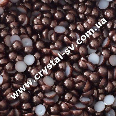Полужемчуг акрил Кофе (Coffe) 4 мм. Цена за 100 шт. — CRYSTAL SHOP