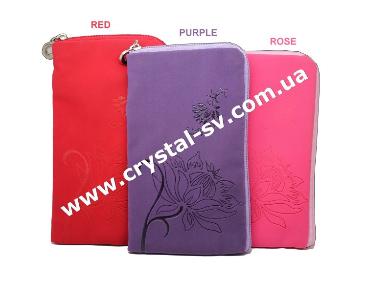 Тканевая сумка велюр на молнии Red — CRYSTAL SHOP