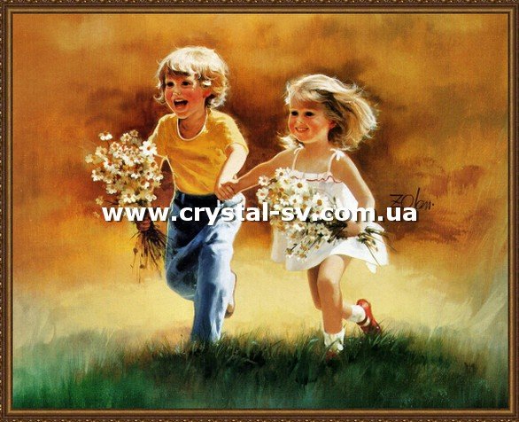 Набор алмазная мозаика стразами Счастливое детство (40х50) — CRYSTAL SHOP