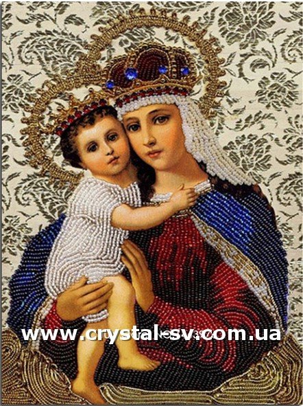 Икона. Богородица с младенцем Алмазная вышивка мозаика на подрамнике EQ10207
