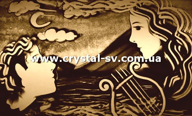 Набор алмазная мозаика стразами Картина песком Парень Девушка Арфа (30х45) — CRYSTAL SHOP