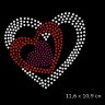 Аппликация из страз Hot Fix наклейка Сердце 3 в 1 (11,6х10,9 см) фото 1 — CRYSTAL SHOP