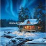 Набор рисование камнями Хижина в заснеженном лесу (50х40) фото 1 — CRYSTAL SHOP