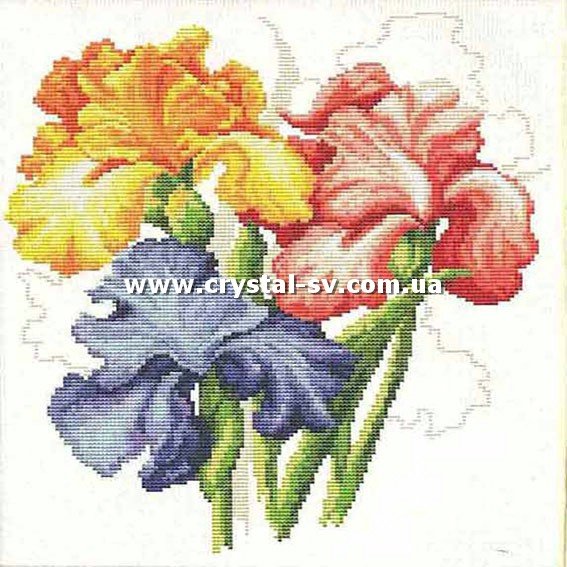 Набор алмазная мозаика стразами Ирисы Вышивка (30x30) — CRYSTAL SHOP