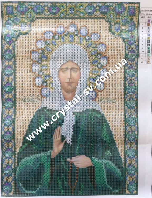 Набор алмазная мозаика стразами Икона Блаженной Матроны Московской (35х25) — CRYSTAL SHOP
