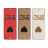 Бирка нашивка кожаная Made with Love. Вертикальная. Красная (1 шт) фото 2 — CRYSTAL SHOP