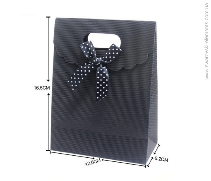 Подарочная упаковка черная с бантом 
