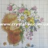 Набор вышивка камнями по номерам Ёжик с цветами фото 2 — CRYSTAL SHOP