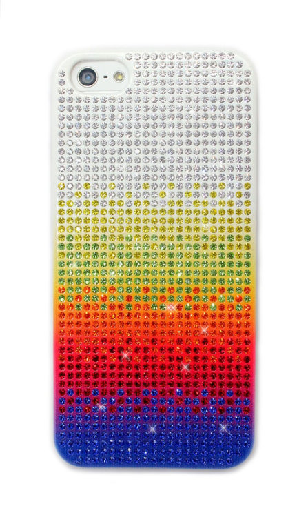 Чехол для Apple iPhone 5/5s стразами Fashion Diamond Crystal картинки из страз Rainbow — CRYSTAL SHOP