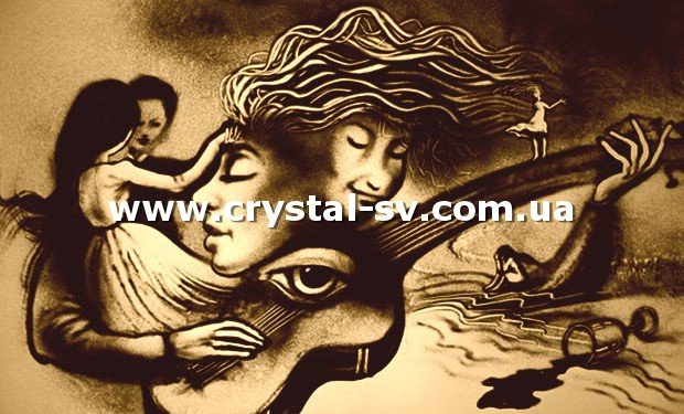 Набор алмазная мозаика стразами Картины из песка Музыка Пара Любовь (30х50) — CRYSTAL SHOP