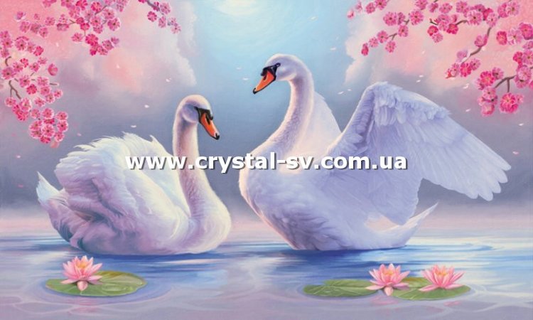 Набор картина из страз Лебеди (40x60) — CRYSTAL SHOP