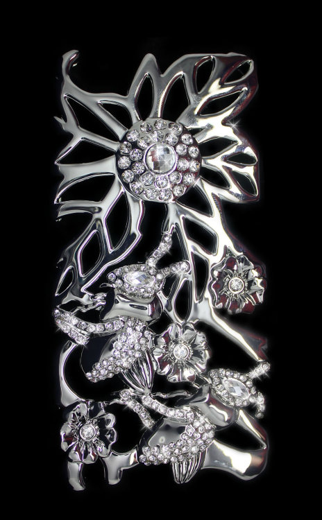 Чехол для iphone 5/5s со стразами Deluxe DESIGNS Crystal Diamond PREMIUM SILVER — CRYSTAL SHOP