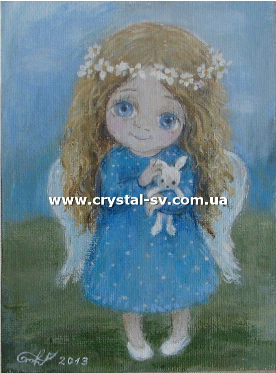 Набор алмазными стразами Грустный ангел (40х30) — CRYSTAL SHOP