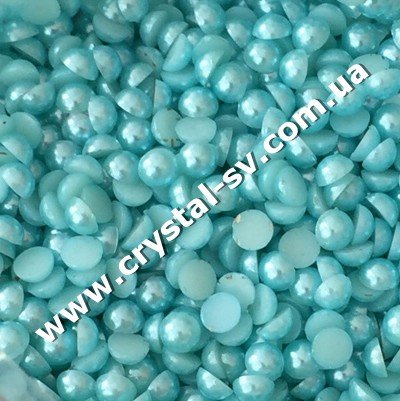 Полужемчуг акрил Голубой (Aqua) 6 мм. Цена за 50 шт. — CRYSTAL SHOP