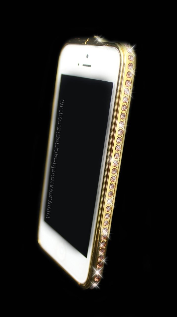 Бампер для iphone 5/5s Deluxe Crystal Diamond GOLD №1 