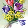 Набор алмазная мозаика стразами Весна Март Мимоза Крокусы фото 1 — CRYSTAL SHOP